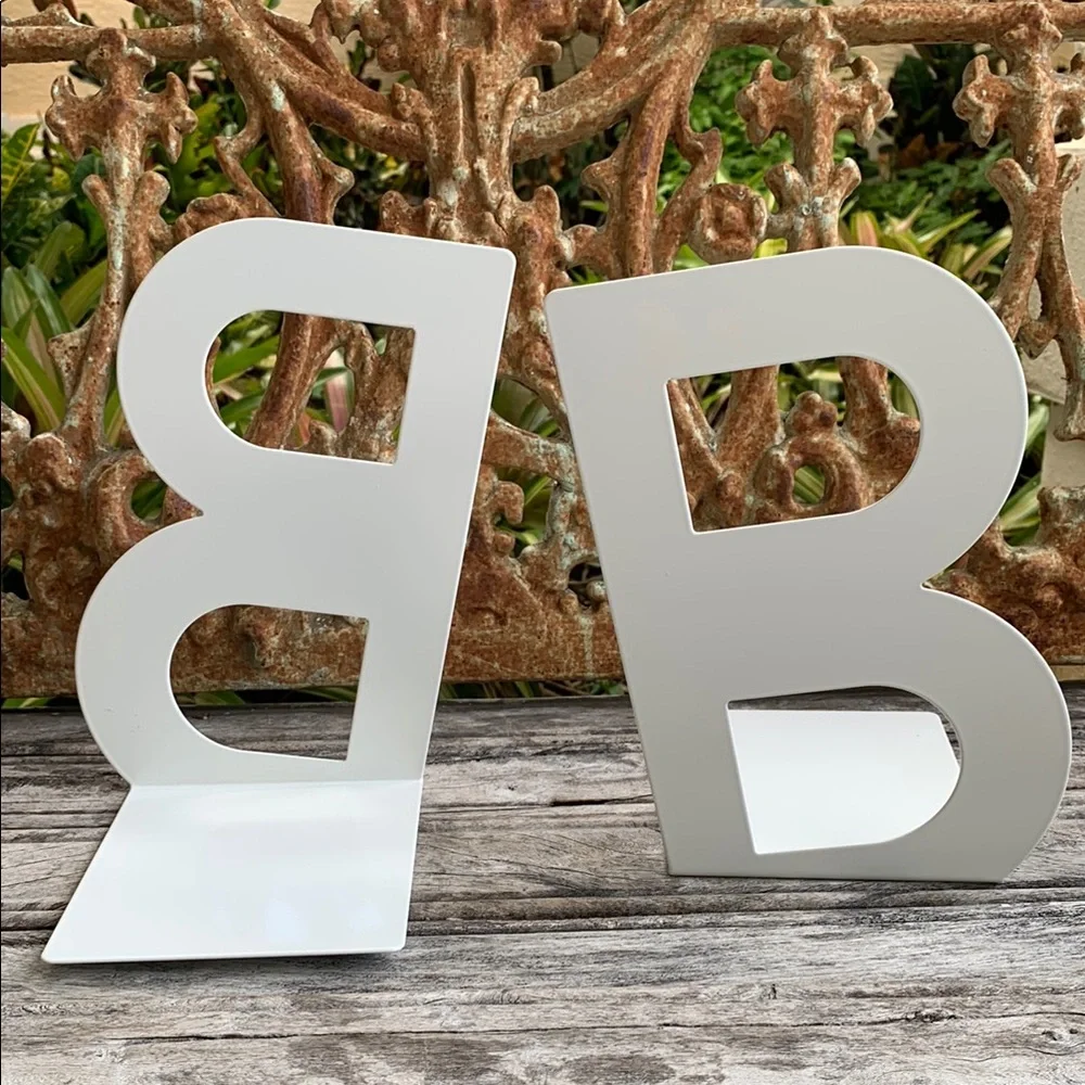 Vintage White Metal 90’s IKEA- “Billy” Bookends